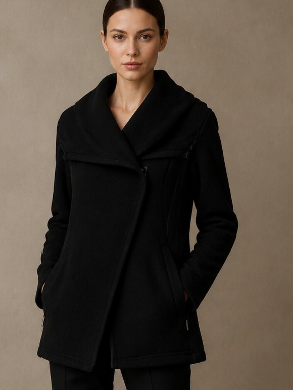 Bloomingdales BAGATELLE COLLECTION Black Cowl Neck Sweater Jacket M